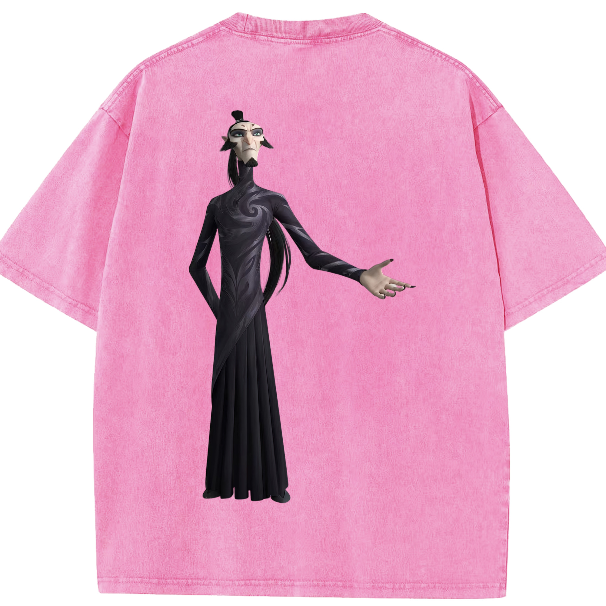 （画像用） Ne Zha 2 ナタ 魔童の大暴れ 綿100% ヴィンテージ風 半袖Tシャツ（背面プリント）